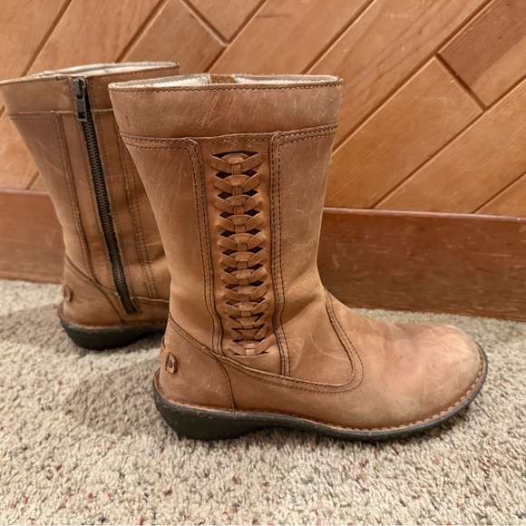UGG Brown Leather Kaleen Winter Boots - Picture 2 of 7